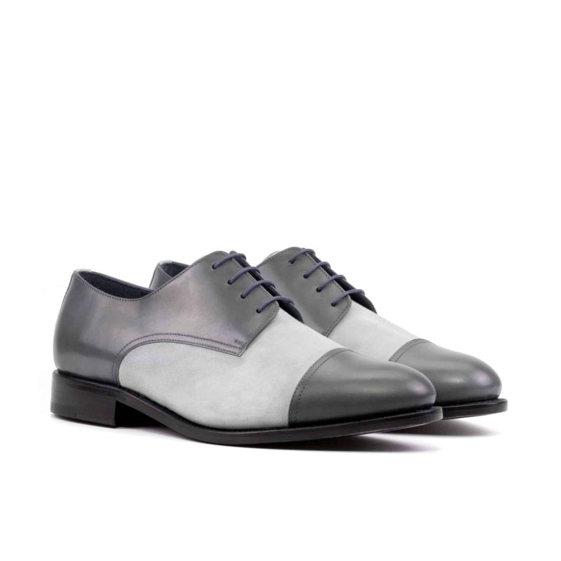 Grey Two Tone Men's Derby Shoes