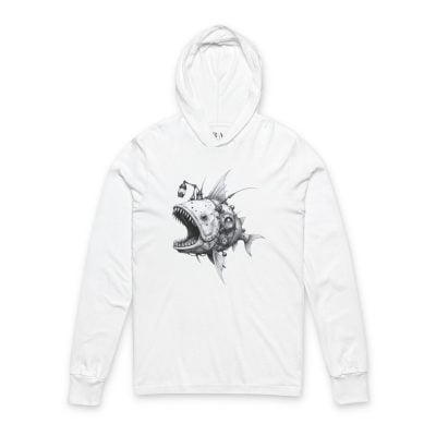 Angler with an Attitude - Hooded Long Sleeve Tee Shirt